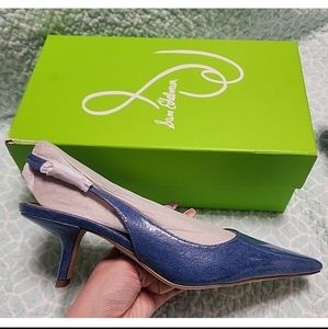 Sam Edelman Bianka Sling Back Coated Denim Pumps Size 8M NIB